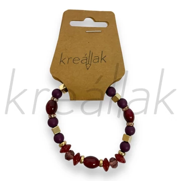 Karkötő - Lila ,bordó gyöngyös karkötő