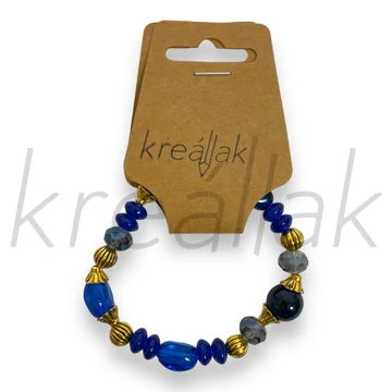 Karkötő - Királykék plasztik gyöngyös karkötő