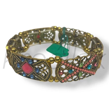 Arany színű gyöngyös,köves karkötő