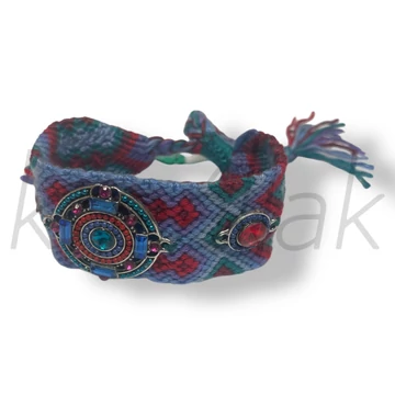 Kék szövött karkötő