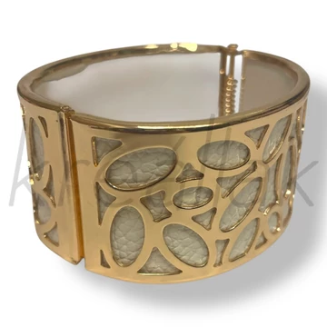 Törtfehér műbőr karperec