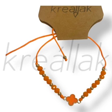 Narancs virág medál karkötő