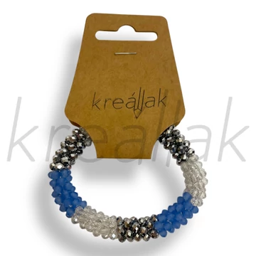 Kék sávos apró gyöngyös karkötő