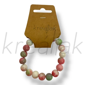 Zöld-piros márványos karkötő