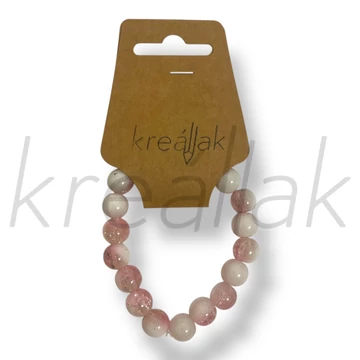 Rózsaszín roppantott üveg karkötő