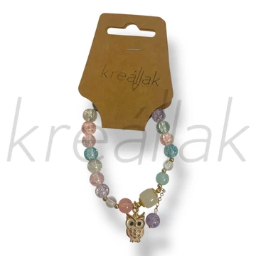 Színes bagoly medál karkötő