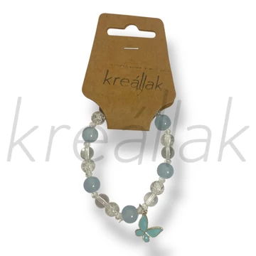 Türkizkék lepke medál karkötő