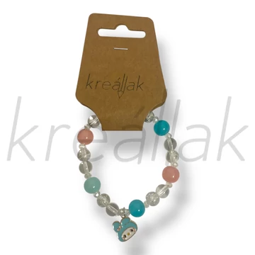 Türkizkék nyuszifej karkötő