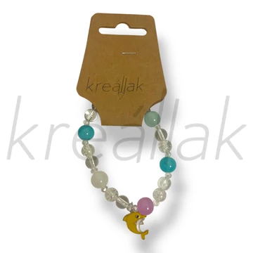 Sárga delfin medál karkötő