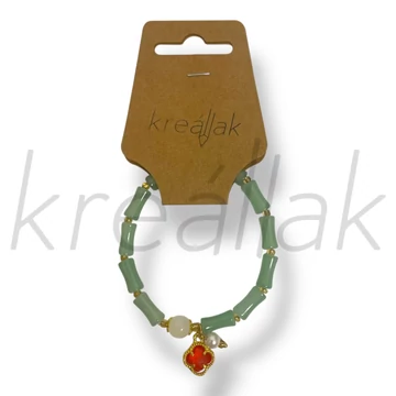 Piros lóhere medál karkötő