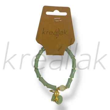 Zöld kisbatyu medál karkötő