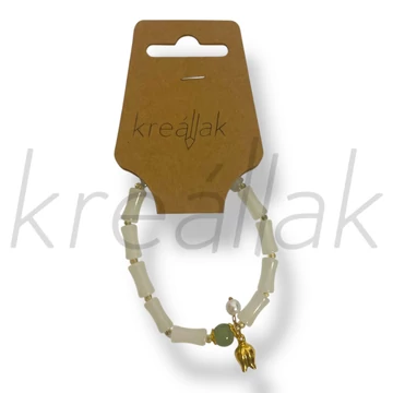 Törtfehér tulipán medál karkötő