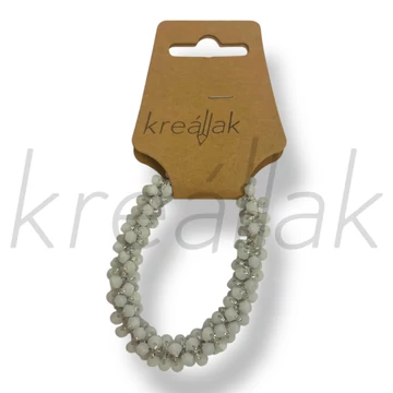 Fehér sűrű gyöngyös karkötő