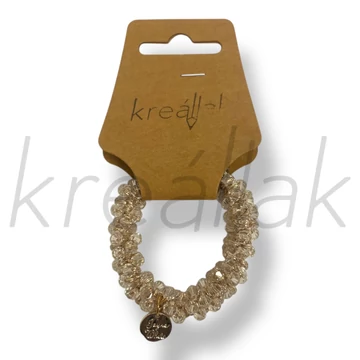 Bézs átlátszó gyöngy karkötő