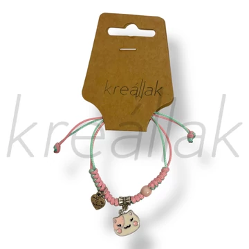 Cica medál zsinór karkötő