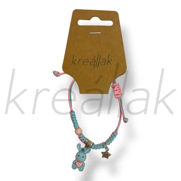 Nyuszi,csillag medál karkötő