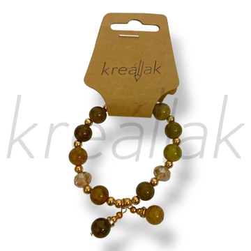 Keki gyöngy medálos karkötő