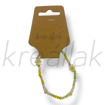 Citromsárga virág gyöngy karkötő