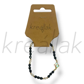 Fekete lóhere medálos karkötő