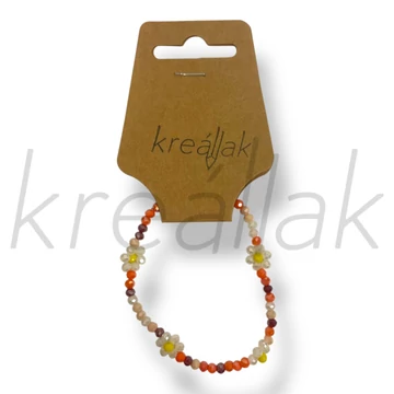 Narancs virág gyöngy karkötő