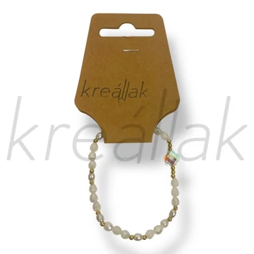 Fehér gyöngy lóhere karkötő