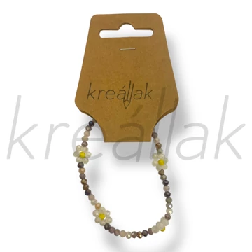 Barna virág gyöngy karkötő