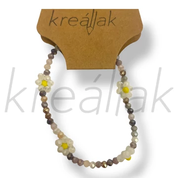 Barna virág gyöngy karkötő