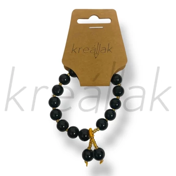 Fekete gyöngy medál karkötő
