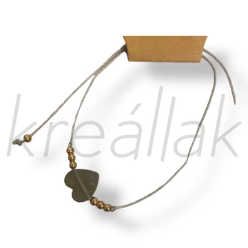 Szürke szív karkötő