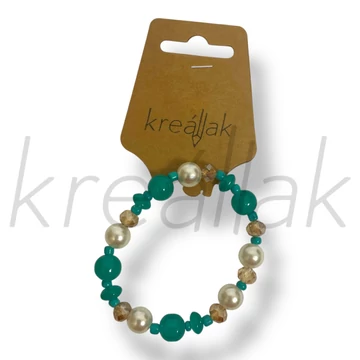 Türkizkék-fehér gyöngyös karkötő