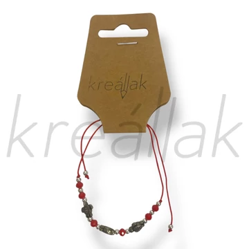 Piros teknős karkötő