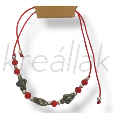 Piros teknős karkötő