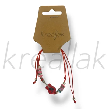 Piros gitár medál karkötő