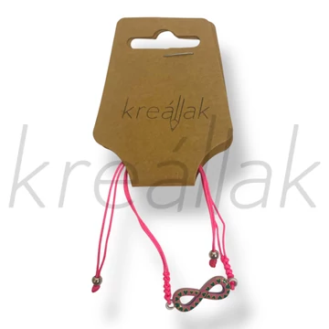 Neon pink végtelen medál karkötő