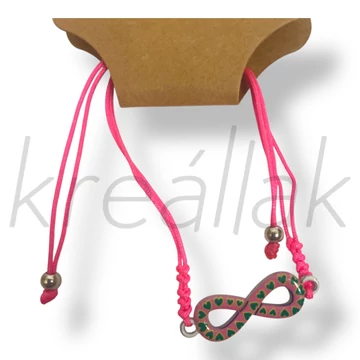 Neon pink végtelen medál karkötő