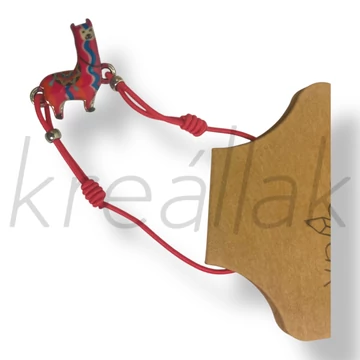 Pink láma medál karkötő