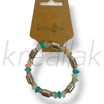 Pasztell-ezüst gyöngy karkötő