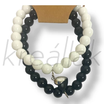 Fekete-fehér barátság karkötő