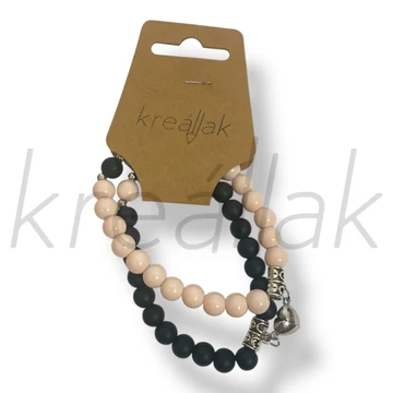 Púder-fekete barátság karkötő