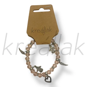 Rózsaszín angyal charm karkötő