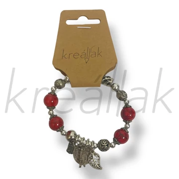 Piros charm karkötő