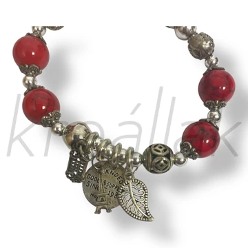 Piros charm karkötő