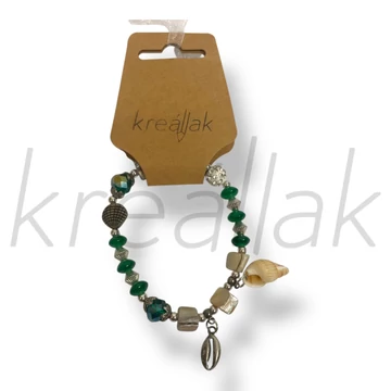Zöld kagylós karkötő