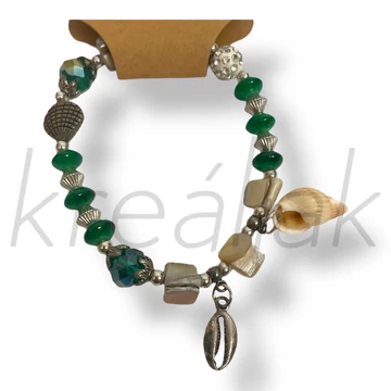 Zöld kagylós karkötő