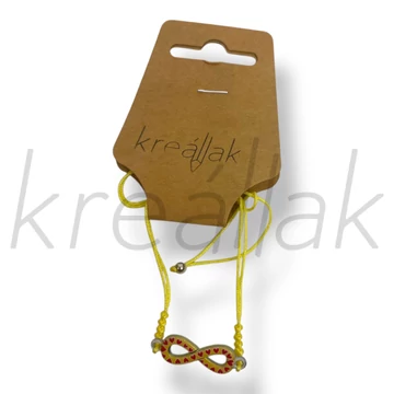 Sárga végtelen medál karkötő