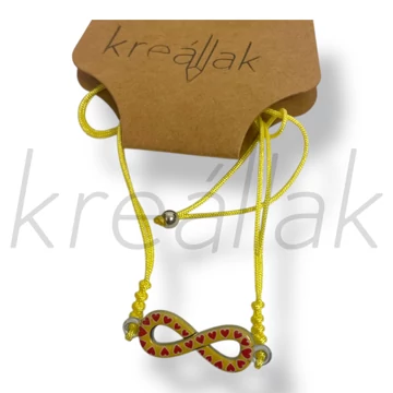 Sárga végtelen medál karkötő