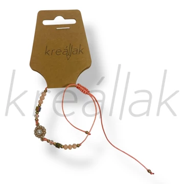 Korall virág gyöngy karkötő