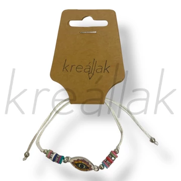 Szem medál fülbevaló fehér