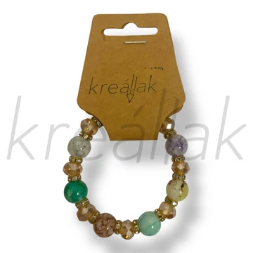 Zöld márvány gyöngyös karkötő