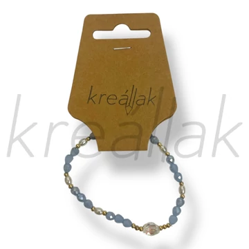 Apró kék gyöngyös lóhere karkötő